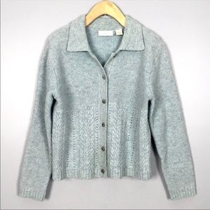 J. Jill Lambswool Button Up Cardigan Sweater